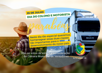 Parabéns Colono e Motorista