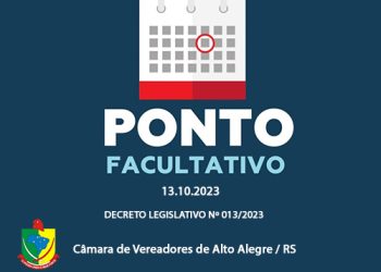 DECRETO LEGISLATIVO Nº 13/2023 – Decreta ponto facultativo no dia 13 de outubro de 2023