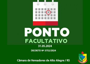 DECRETO Nº 3752/2024 – Decreta ponto facultativo no dia 31 de maio de 2024