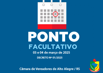 DECRETO LEGISLATIVO Nº 01/2025 – Decreta ponto facultativo nos dias 03 e 04 de março de 2025