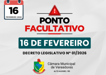 DECRETO LEGISLATIVO Nº 01/2026 – Decreta ponto facultativo no dia 16 de fevereiro de 2026