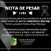 LUTO – NOTA DE PESAR