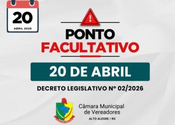 DECRETO LEGISLATIVO Nº 02/2026 – Decreta ponto facultativo no dia 20 de abril de 2026