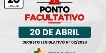 DECRETO LEGISLATIVO Nº 02/2026 – Decreta ponto facultativo no dia 20 de abril de 2026