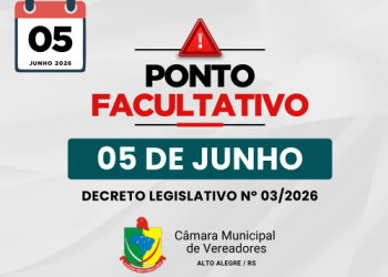 DECRETO LEGISLATIVO Nº 03/2026 – Decreta ponto facultativo no dia 05 de junho de 2026